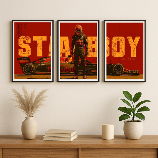 F1 - Speed Boy – Formula Racing Triptych Wall Poster Set (3 Panels)