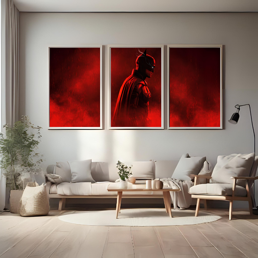 🦇 Dark Knight 3-Panel Wall Art | Epic Superhero Canvas Set