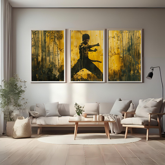 Martial Arts Legend – 3 Panel Split Poster Wall Art 🥋🔥