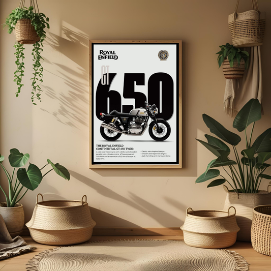 Royal Enfield Continental GT 650 – Framed Wall Art for Motorcycle Enthusiasts