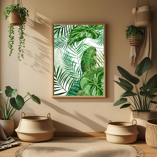 Tropical Green Harmony – Nature Inspired Poster 🌿