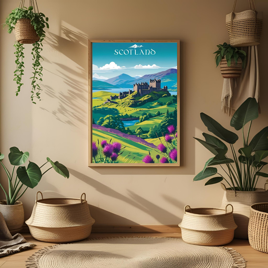 🏰 Scotland Castle – Framed Travel Wall Art Print 🌄