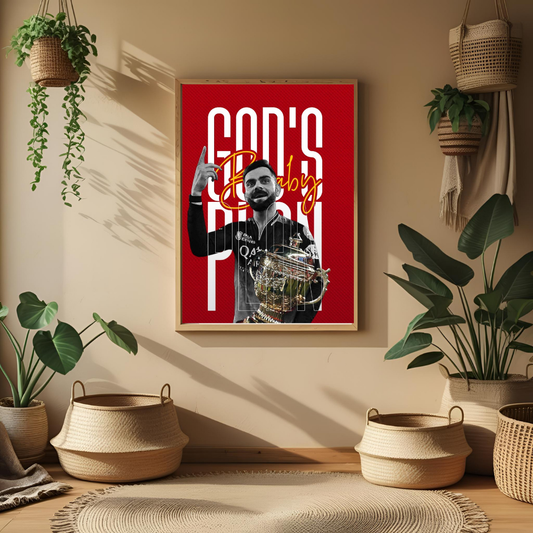 King Kohli, Cricket Legend Poster – Victory & Passion Wall Art 🏆🔥
