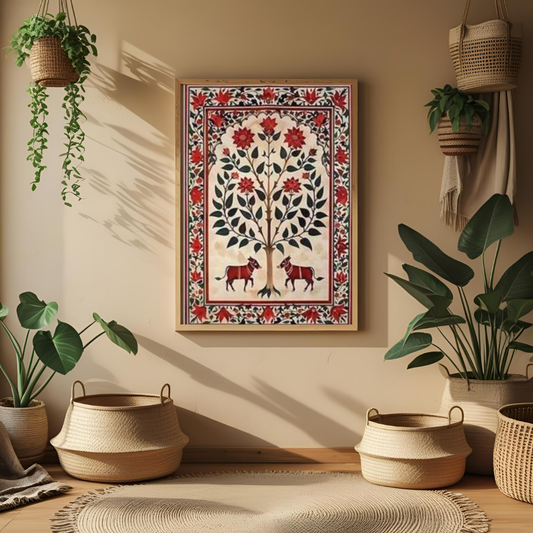 Tree of Life with Sacred Cows – Traditional & Cultural Poster 🌳🐂