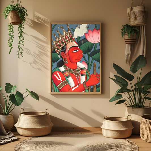 Divine Strength – Lord Hanuman Spiritual Wall Poster 🕉️🔥