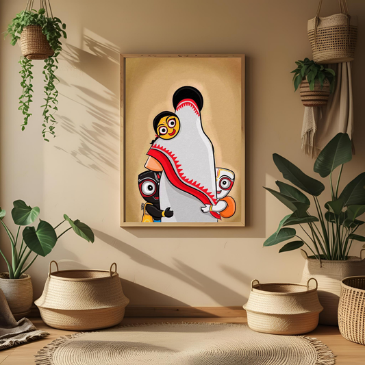 Divine Affection – Jagannath Family Spiritual Wall Poster 🙏✨