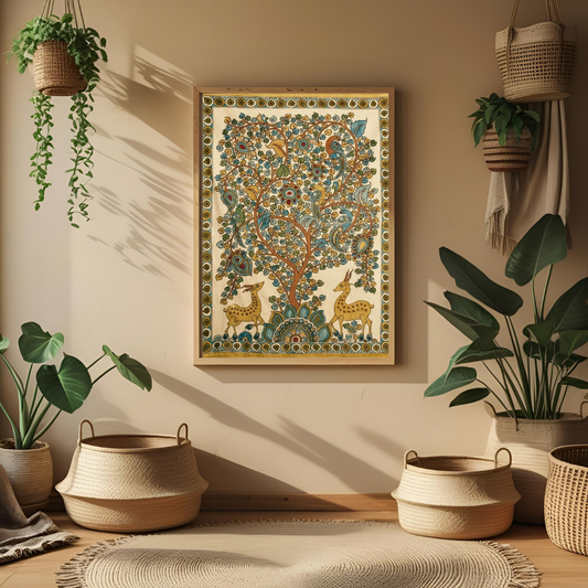 Kalamkari Tree of Life – Traditional & Cultural Poster 🌿🦚