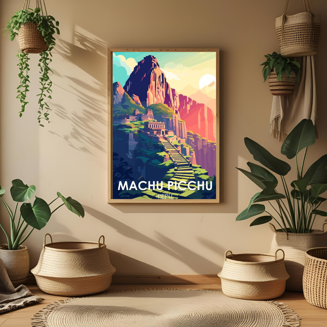 Machu Picchu Travel Wall Art Print – Framed Poster for Home & Office Decor