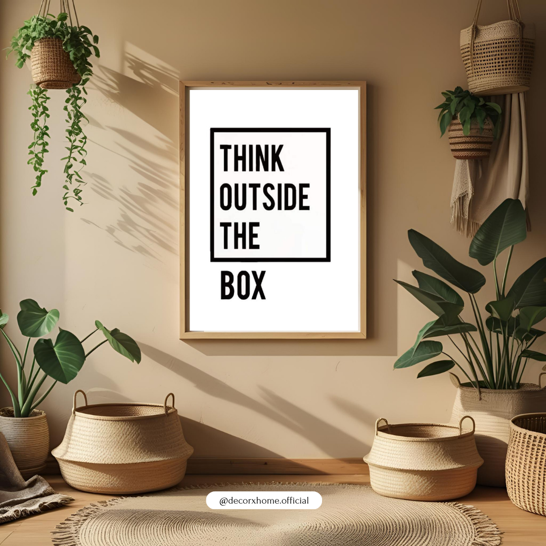 Think Outside The Box – Minimal Motivational Wall Poster – Decorxhome.com