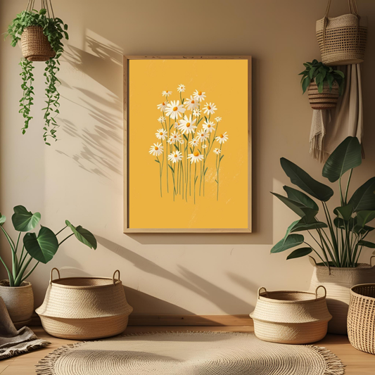 Golden Bloom – Daisy Nature Inspired Poster 🌼