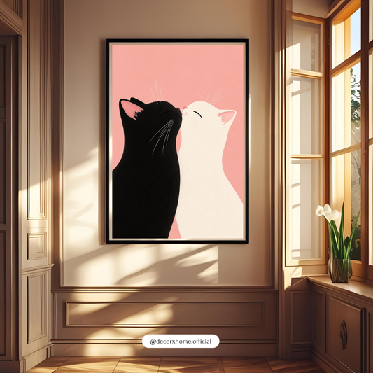 Decorxhome – Minimalist Love Cats Wall Art Poster
