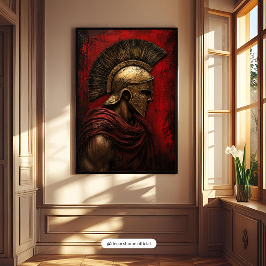 Spartan Warrior Vintage Art Poster – Ancient Greek Gladiator Wall Décor by Decorxhome