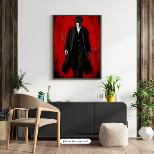Crimson Noir Man Wall Art Poster | Dark Vintage Aesthetic Print | Decorexhome