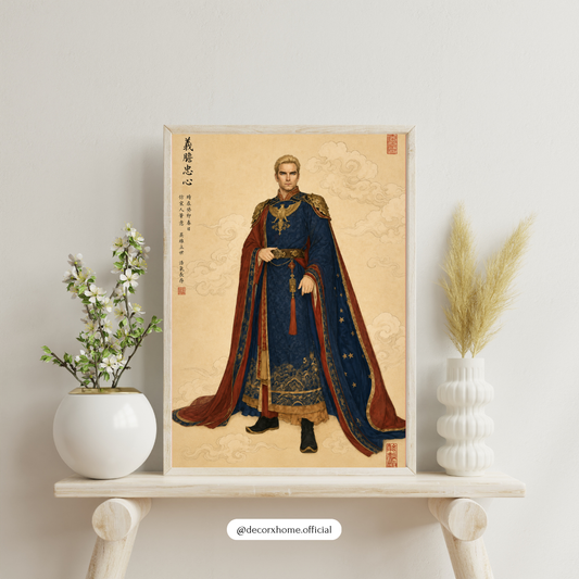 Imperial Sovereign Portrait Poster | Regal Asian-Inspired Noble Wall Art | Decorxhome