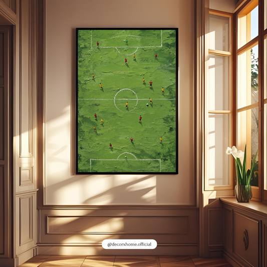 Decorexhome Abstract Football Match Wall Art Poster | Modern Soccer Field Canvas Print | Contemporary Sports Home Decor