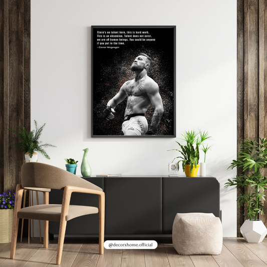 Hard Work Over Talent Motivational Poster | Fighter Inspiration Wall Art | Decorxhome