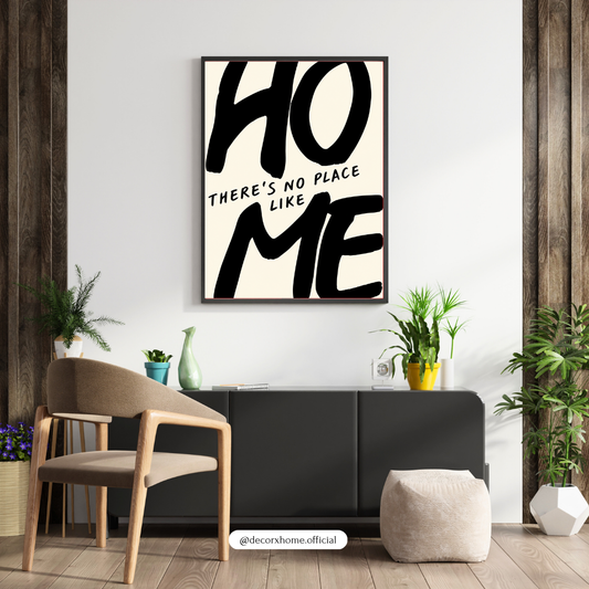 Home Sweet Home Typography Poster | Minimalist Black & White Wall Art | Decorxhome