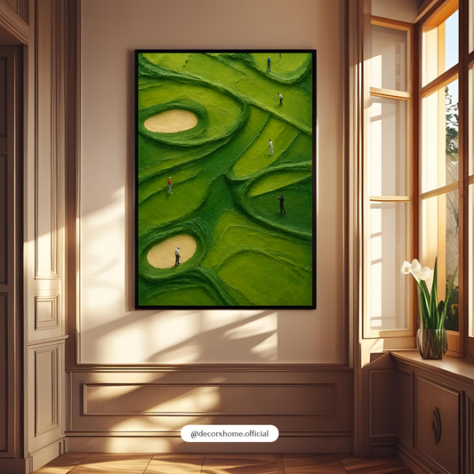 Decorexhome Abstract Golf Greens Wall Art Poster | Modern Golf Course Landscape Canvas Print | Luxury Sports Home Decor