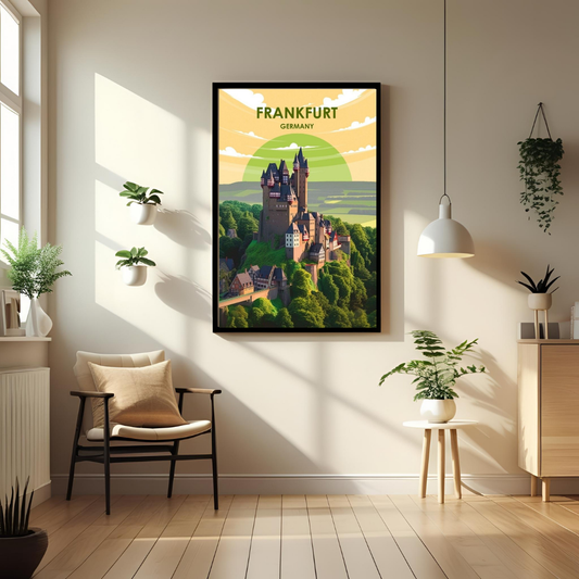 ✈️ Frankfurt, Germany – Framed Travel Wall Art Print for Home & Office Décor 🖼️