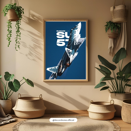 Sukhoi SU-57 Stealth Fighter Jet – Premium Aviation Wall Poster