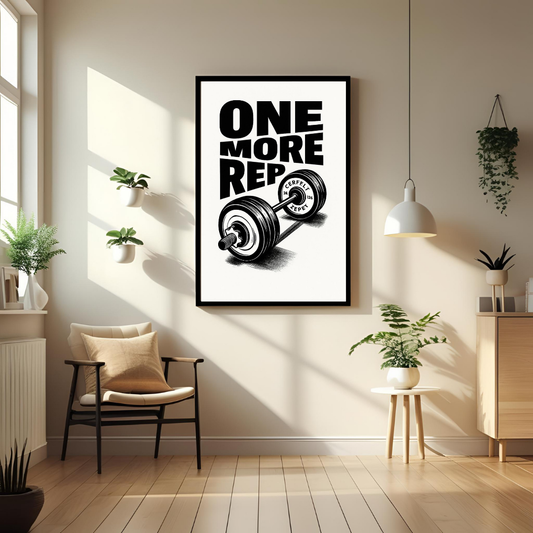 💪 “One More Rep” Gym Motivation Wall Poster 🏋️♂️
