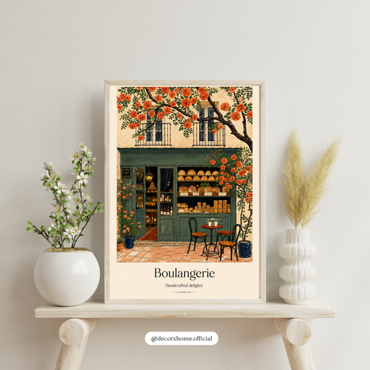 Boulangerie Parisian Bakery Poster – Vintage French Café Wall Art