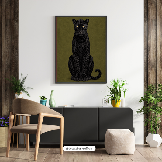 Black Panther Wall Art | Black Panther Animal Poster | Luxury Wildlife Artwork | Modern Nature Wall Décor| decorxhome