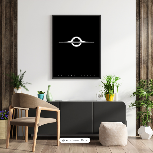 Interstellar Black Hole Minimalist Wall Art Poster – Space & Sci-Fi Movie Inspired Design | Decorxhome