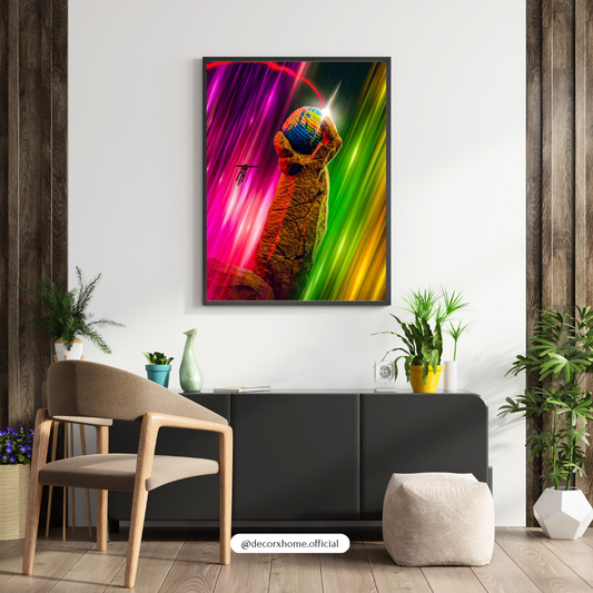 Project Hail Mary Neon Cosmic Sculpture Poster | Abstract Futuristic Wall Art | Vibrant Galaxy Aesthetic Print | Modern Color Burst Decor | Decorxhome