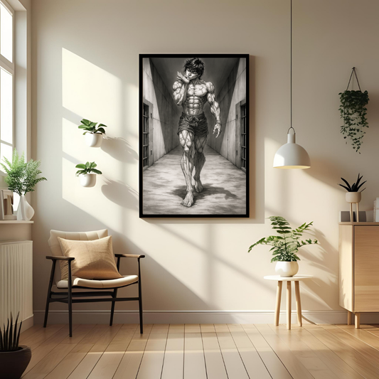 💪 Anime Warrior Poster 🖼️ | Dark Aesthetic Fighter Wall Art ⚔️🔥