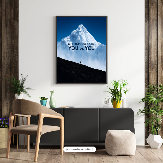 You vs You Mountain Motivational Poster | Self-Improvement Wall Art | Decorexhome