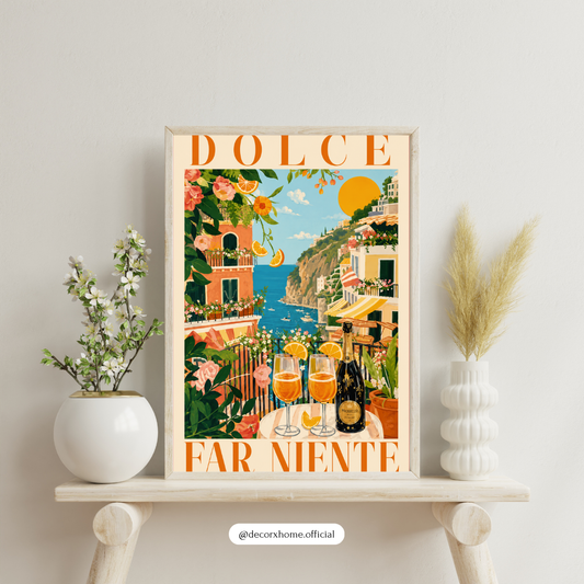 Dolce Far Niente Coastal Poster – Mediterranean Summer Wall Art