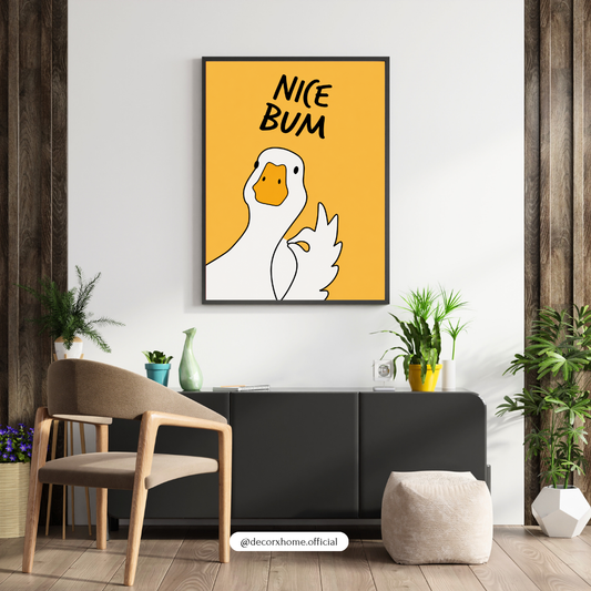 Nice Bum Duck Poster | Funny Bathroom Wall Art Aesthetic Print – Decorxhome