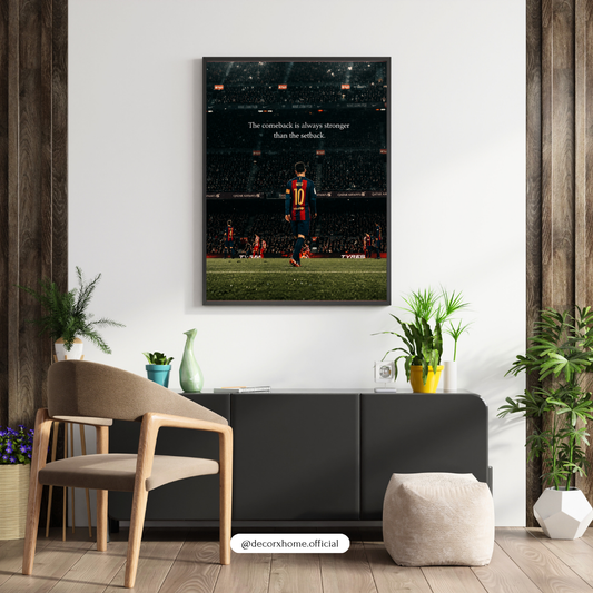 The Comeback Motivation Poster | Football Legend Inspirational Wall Art | Decorexhome