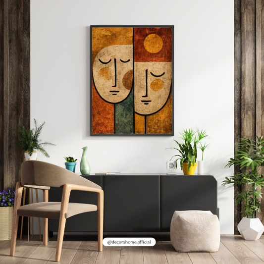 Abstract Couple Face Wall Art Poster – Modern Aesthetic Home Décor by Decorxhome