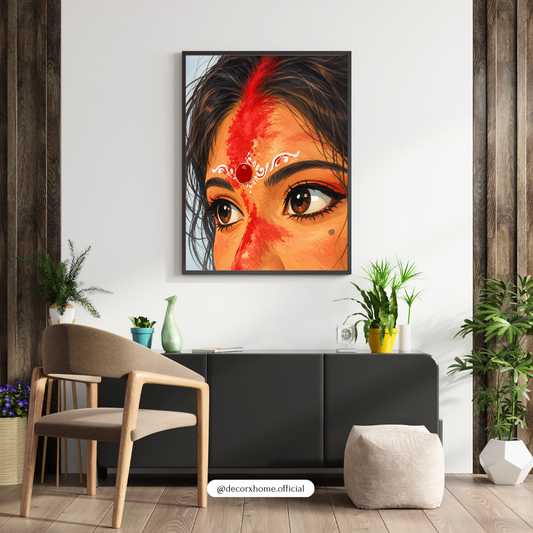 Indian Woman Portrait Wall Art – Traditional Bindi & Cultural Aesthetic Poster | Decorxhome