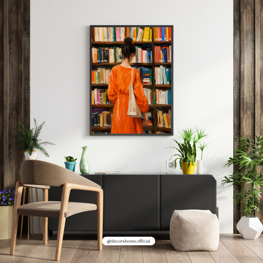 Lost in Books – Cozy Library Aesthetic Wall Art Poster | DecorxHome