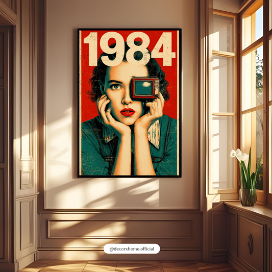 Retro 80Decorexhome 1984 Retro Pop Art Wall Art Poster | Vintage Media Inspired Canvas Print | Bold Modern Statement Decors Stranger Things Inspired Poster – Vintage VHS Style Wall Art by Decorxhome (Copy)