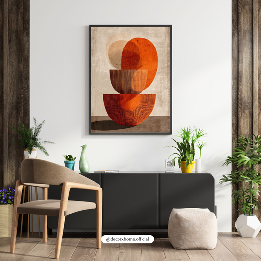 Abstract Terracotta Balance Wall Art Poster – Modern Geometric Minimalist Design | Decorxhome