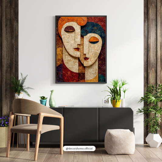 Abstract Couple Portrait Wall Art Poster – Modern Artistic Home Décor by Decorxhome
