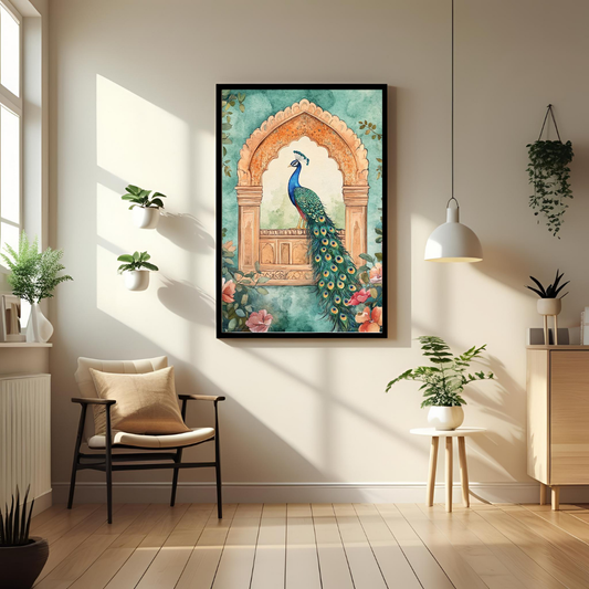 Majestic Peacock – Traditional & Cultural Wall Art 🏛️🦚