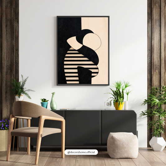 Minimal Abstract Figure Wall Art Poster – Modern Black & White Home Décor by Decorxhome