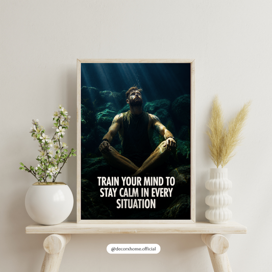 Train Your Mind to Stay Calm Motivational Poster | Stoic Mindset Wall Art | Decorxhome
