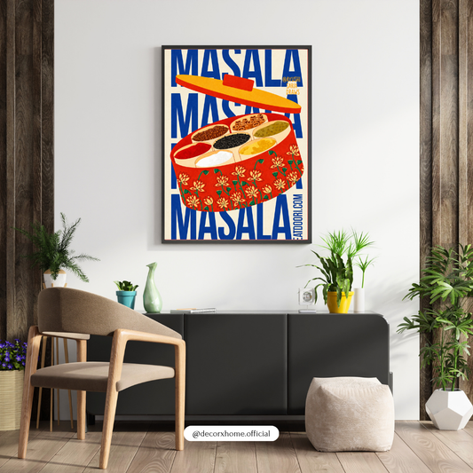 Indian Masala Box Wall Art Poster | Colourful Indian Kitchen Decor | Decorexhome