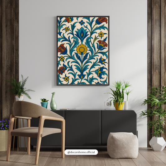 Royal Floral Jali Art Poster – Traditional Indian Pattern Wall Decor