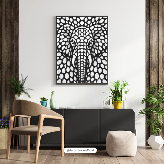 Abstract Elephant Wall Art Poster – Modern Black & White Home Décor by Decorxhome