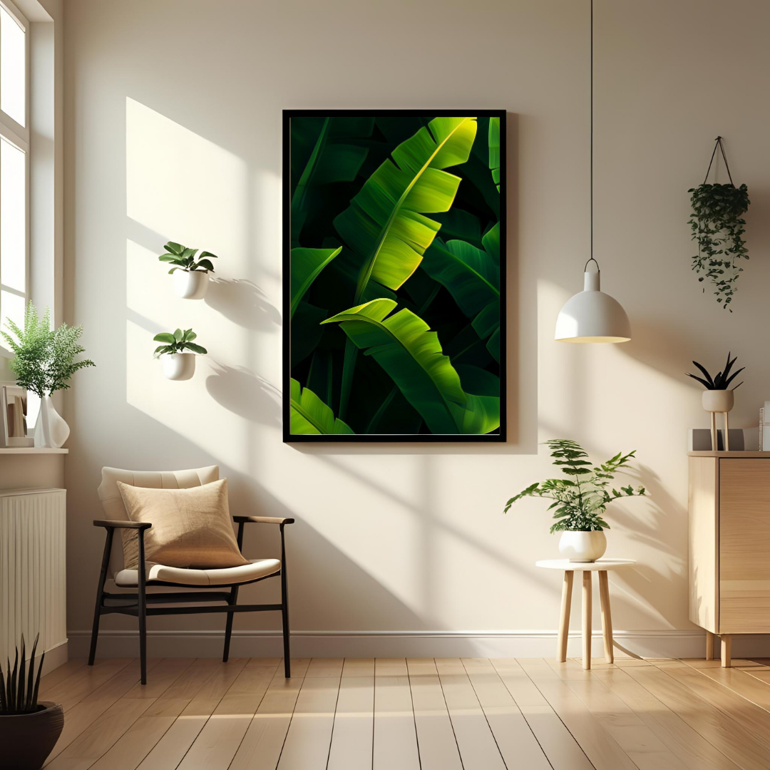 Tropical Green Harmony โ Banana Leaf Poster ๐ฟ