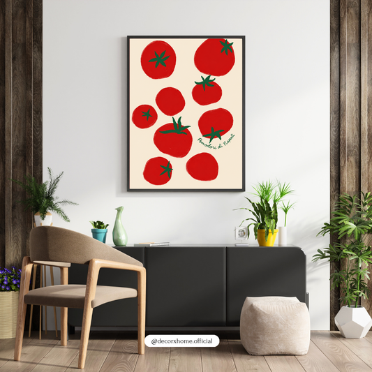 Pomodoro Art Print – Modern Tomato Kitchen Wall Art Poster | DecorxHome