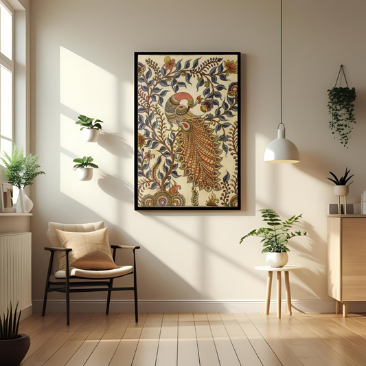 Kalamkari Peacock – Traditional & Cultural Poster 🦚✨