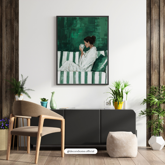 “Quiet Morning” – Aesthetic Woman Art Wall Poster by Decorxhome